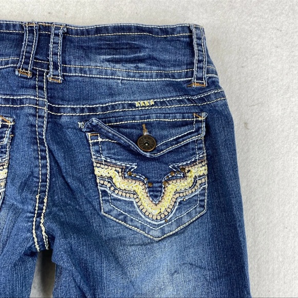 Wallflower Jeans Flap Pocket Size 7 Mid Rise Medium Wash Bootcut - Picture 6 of 8